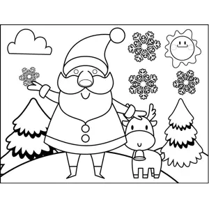Santa and Reindeer coloring page
