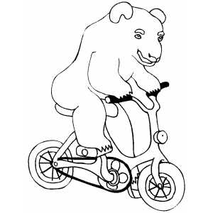 Circus Bear On Bicycle coloring page