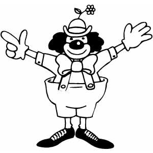 Clown With Flower On Hat coloring page