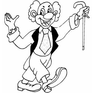 Clown With Stick Welcomes You coloring page