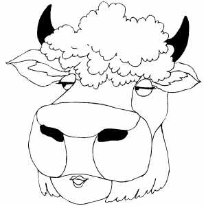 Cow Mask coloring page