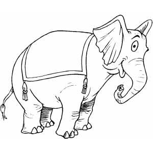 Smiling Circus Elephant coloring page