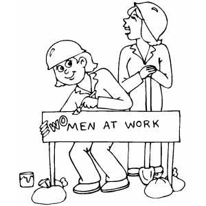 Woman At Work coloring page