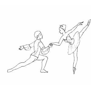 Couple Dancing Ballet coloring page