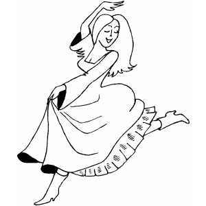 Happy Woman Dancer coloring page