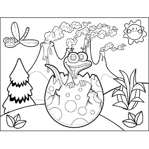 Dinosaur Egg Hatching coloring page
