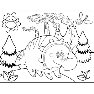 Dinosaur Triceratops coloring page