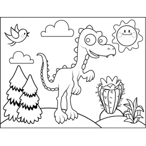 Hunting Dinosaur coloring page
