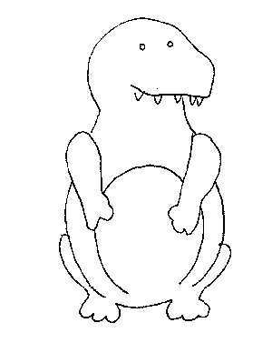 Smiling Dinosaur Coloring Page