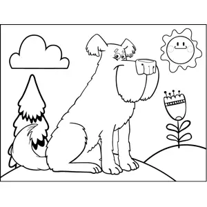 Big Fluffy Dog coloring page