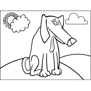 Confused Dog coloring page