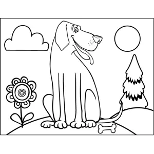 Coy Dog coloring page