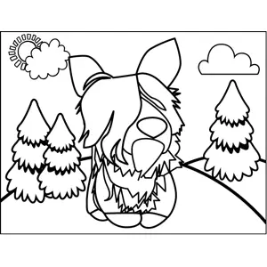 Cute Shaggy Terrier coloring page