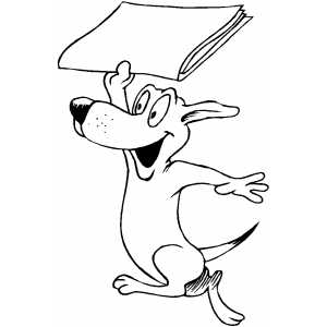 Dog Fetching Paper coloring page