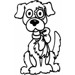Dog Wearing Bow coloring page