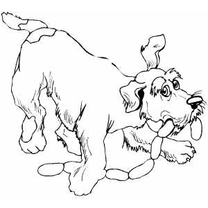 Dog With Sausages coloring page
