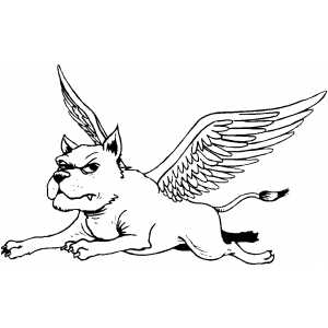Dog With Wings coloring page