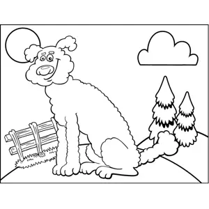 Dog in Field coloring page