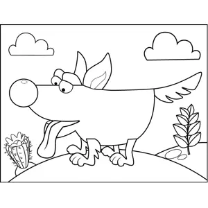 Dog with Lolling Tongue coloring page