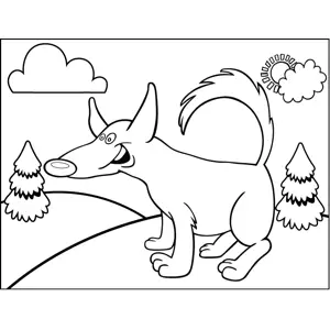 Excited Dog coloring page