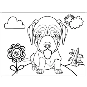 Panting Wrinkled Dog coloring page