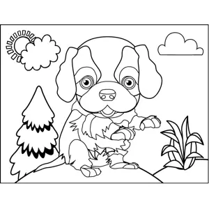 Scruffy Dog coloring page