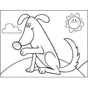 Shaking Dog coloring page