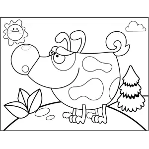 Short Spotted Dog coloring page