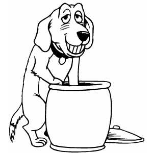 Sneaky Dog coloring page
