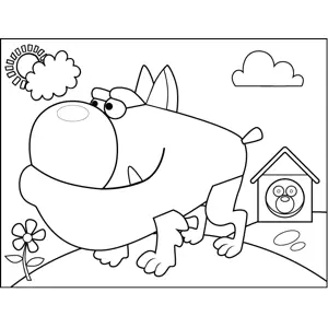 Squat Bull Dog coloring page