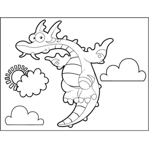 Curious Dragon coloring page