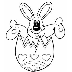 Bunny In Egg coloring page