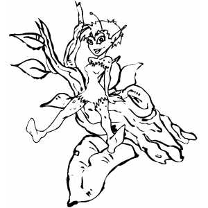 Elf On Tree coloring page