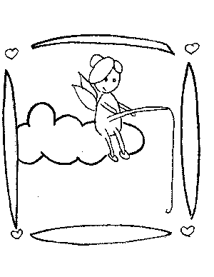 Fairy Fishing Coloring Page