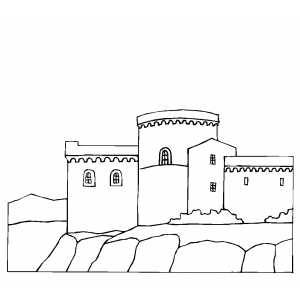 Castle Over The Mountain coloring page