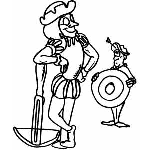 Marksman And His Target coloring page