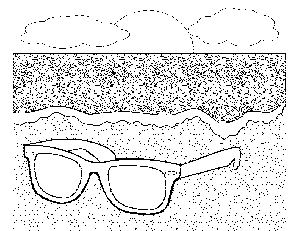 Sunglasses on the Beach coloring page