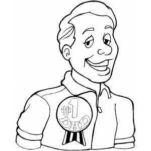 Dad With Medal coloring page