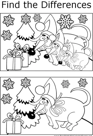 FTD Christmas Dogs coloring page
