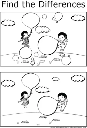 FTD Kids Blowing Up Balloons coloring page