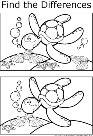 FTD Swimming Turtle coloring page