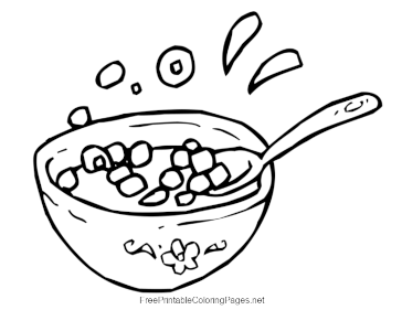 Bowl Of Cereal coloring page