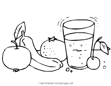 Juice And Fruit coloring page