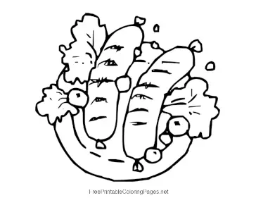 Plate Of Sausages coloring page