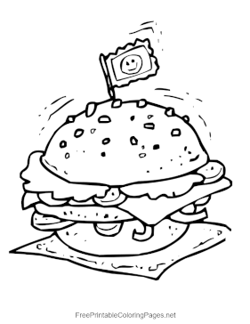 Restaurant Burger coloring page