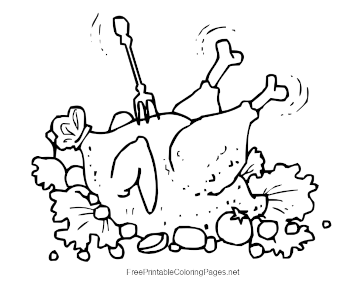 Thanksgiving Turkey Dinner coloring page