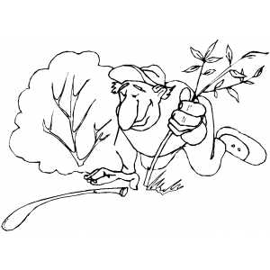 Man In Bushes coloring page
