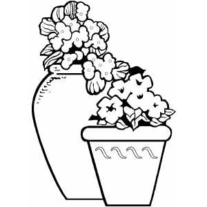 Two Flower Pots coloring page