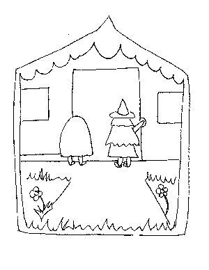 Children Asking for Halloween Candies Coloring Page