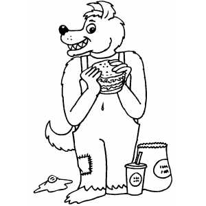 Eating Wolfman coloring page